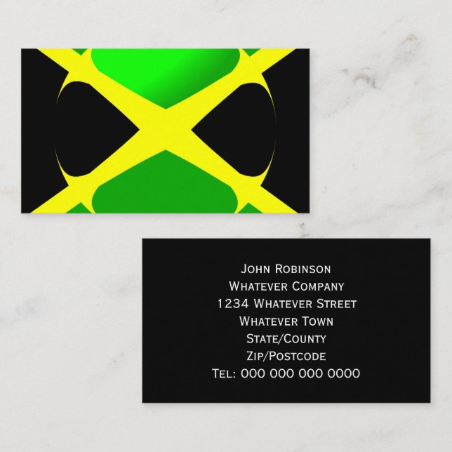 Jamaicanska flaggan visitkort (Fram/baksida)