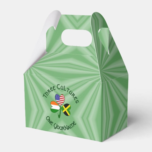 Jamaicanska Irländska USA Flaggor Shamrock Personl Presentaskar (Framsidan Sidan)