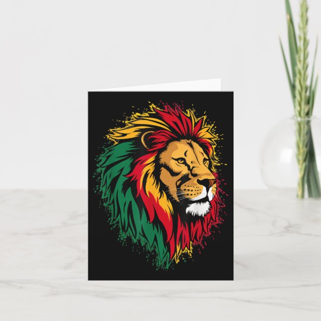 Jamaicanska Lejon Jamaicanska Rasta Flagga Lejonet Kort (Framsida)