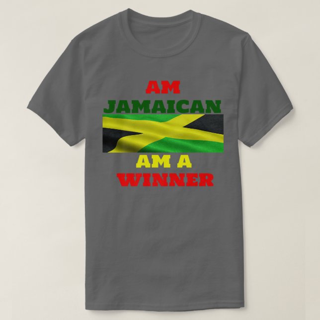 Jamaicanska vinnarmotivet flagga souvenir t shirt (Design framsida)
