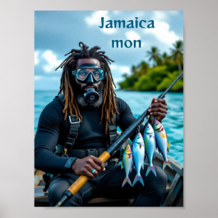 Jamaicanskt spjutfiskare poster