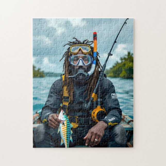 Jamaicanskt spjutfiskare pussel (Vertikal)