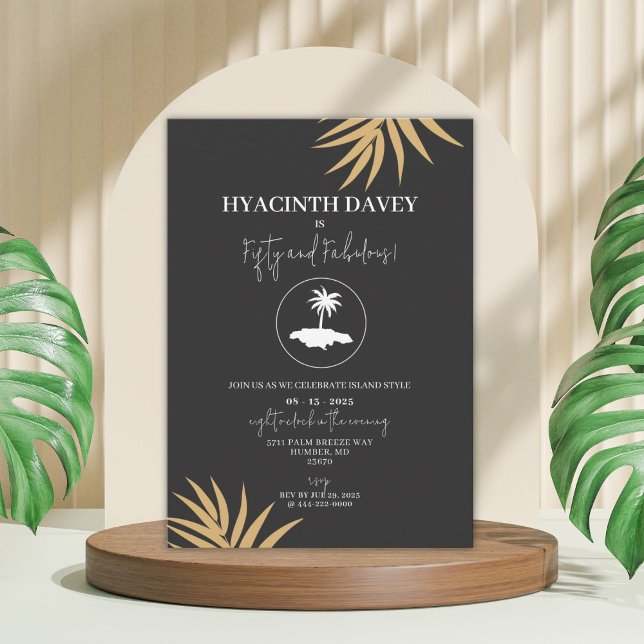 Jamaicaöns inbjudan (Celebrate with island vibes with this elegant tropical theme invitation.)