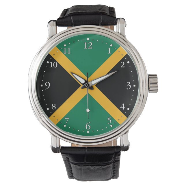 Jamaicas flagga armbandsur (Framsida)