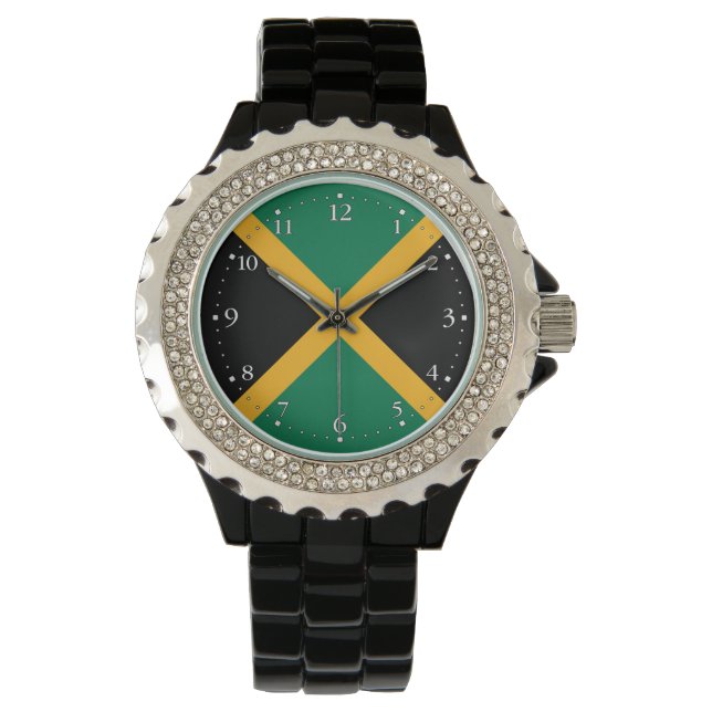 Jamaicas flagga armbandsur (Framsida)