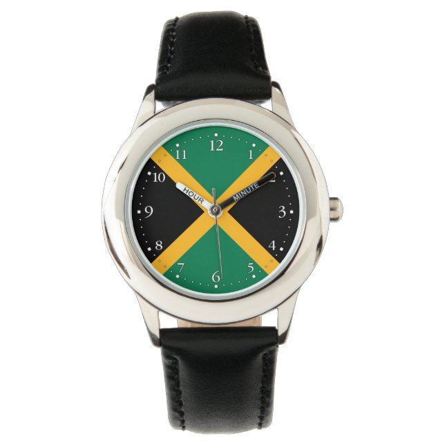 Jamaicas flagga armbandsur (Framsida)