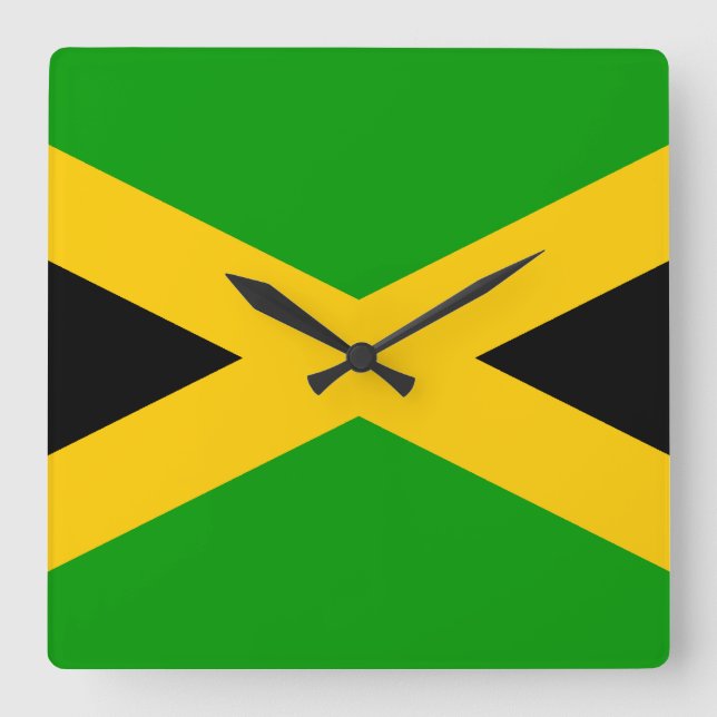 Jamaicas flagga fyrkantig klocka (Framsida)