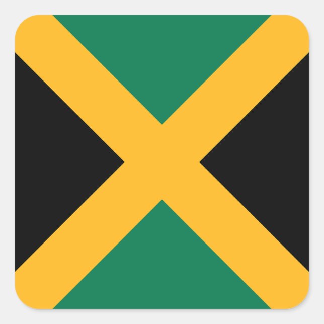 Jamaicas flagga fyrkantigt klistermärke (Framsida)