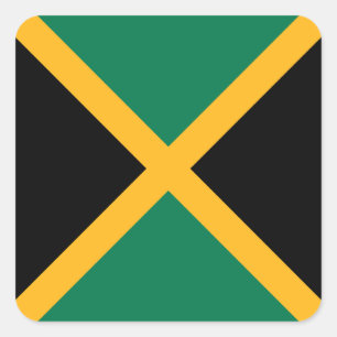 Jamaicas flagga fyrkantigt klistermärke