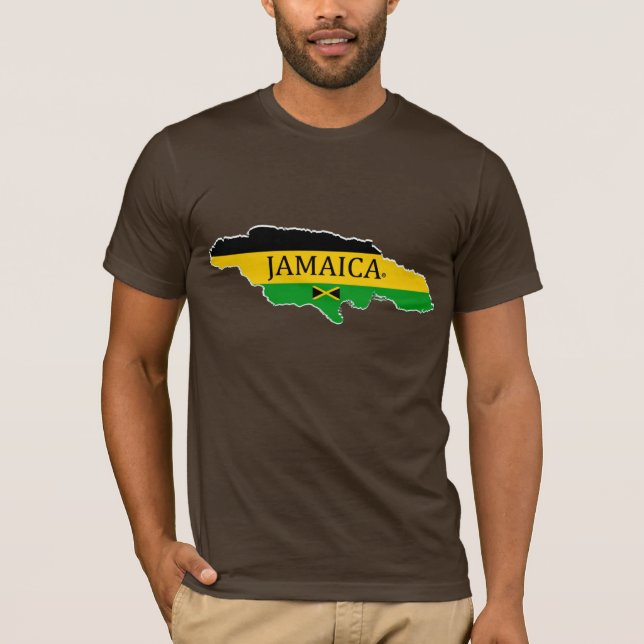 Jamaicas Karta Designer Namn-Brand T-Shirt (Framsida)