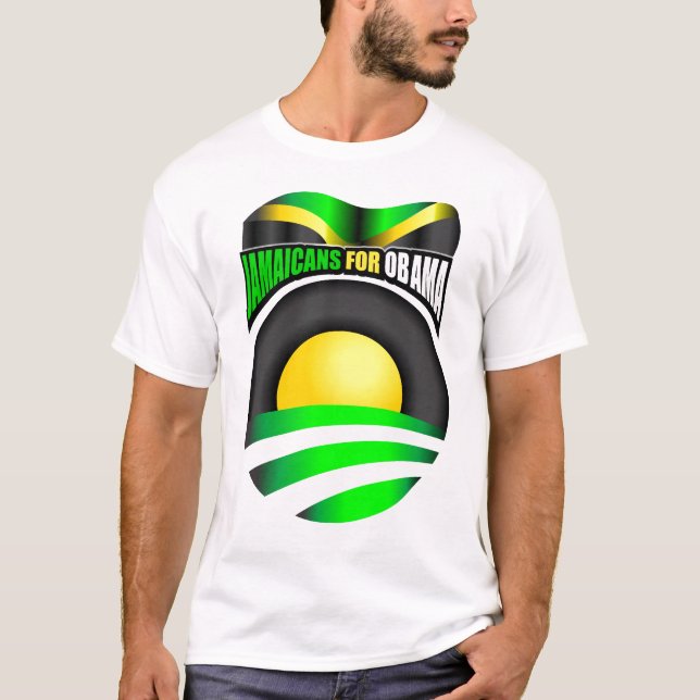 Jamaikaner för Obama T-shirt (Framsida)