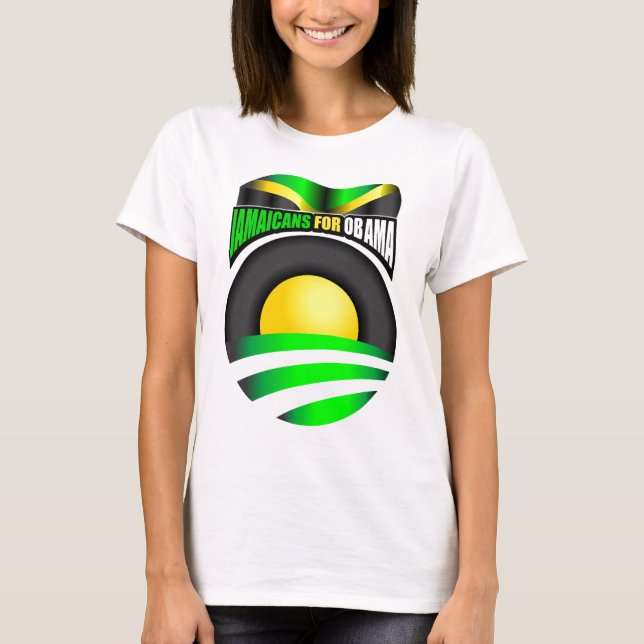 Jamaikaner för Obama Tee (Framsida)