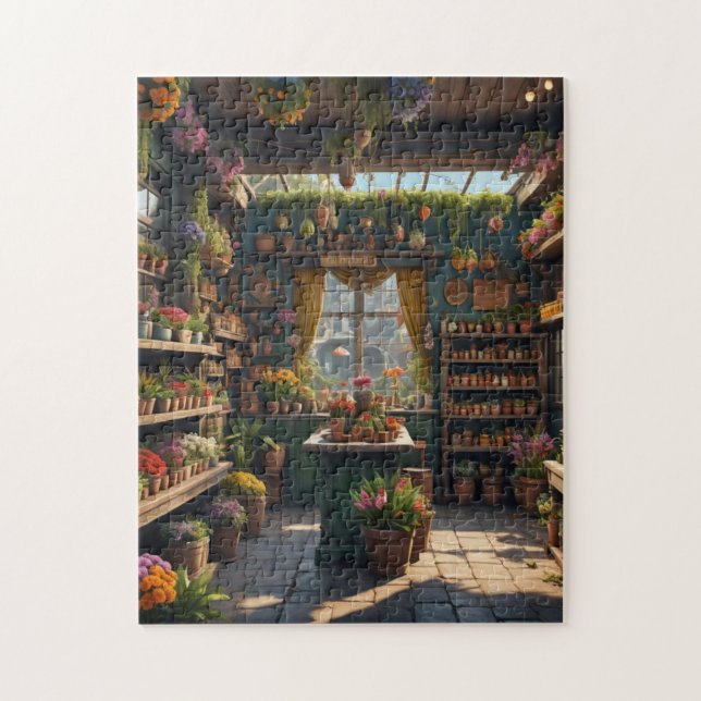 jamaikansk blomsterbutik inuti intressant pussel (Vertikal)
