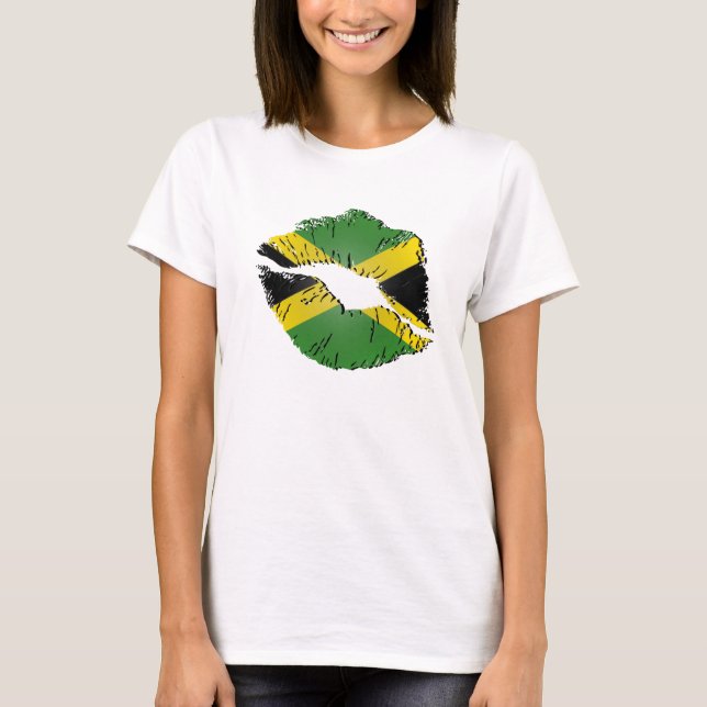 Jamaikansk flaggaläppar t-shirt (Framsida)