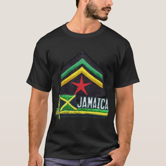 Jamaikansk flaggaRasta T-tröja Tee (Framsida)