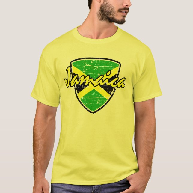 Jamaikansk fotbolldesign t shirt (Framsida)