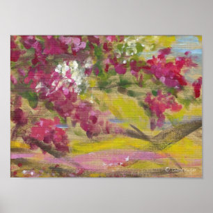 Jamaikanskt bougainvillea-/konstnärtryck poster