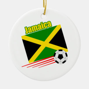 Jamaikanskt fotbolllag julgransprydnad keramik