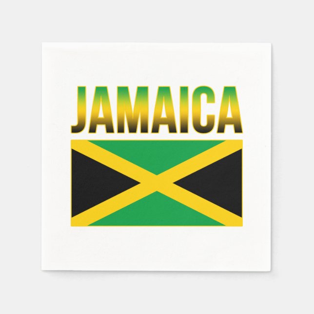Jamaikanskt Pride Flagga Jamaica Pappersservett (Framsidan)