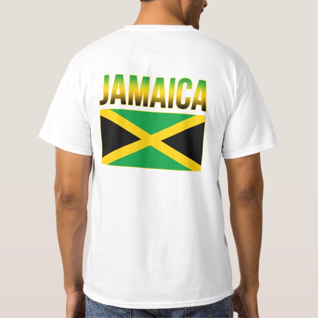 Jamaikanskt Pride Flagga Jamaica Tee Shirt (Baksida)