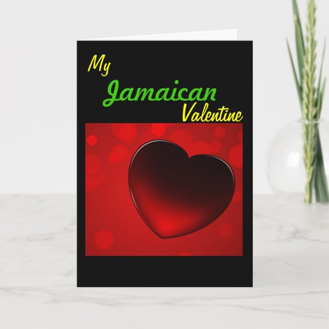 Jamaikanskt valentineskort helgkort (Framsida)