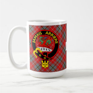 ’Jamais Arrière’ Red Douglas Tartan mugg