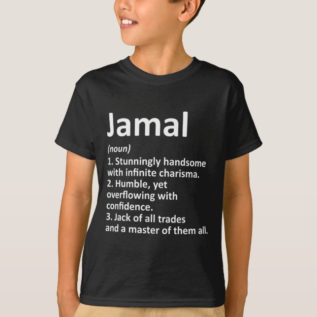 Jamal Definition Personlig Namn Funny Birthday T Shirt (Framsida)