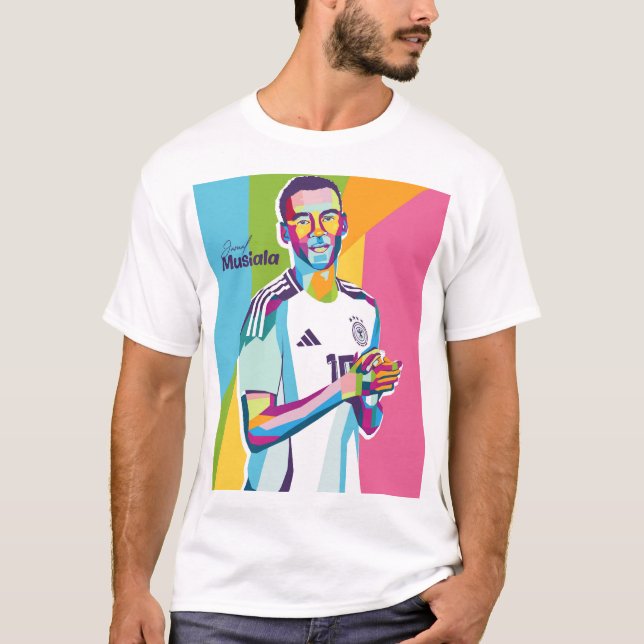Jamal Musiala Wpap Pop Art T Shirt (Framsida)