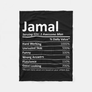 Jamal Rition Rolig födelsedagspersonligt namnprese Fleecefilt