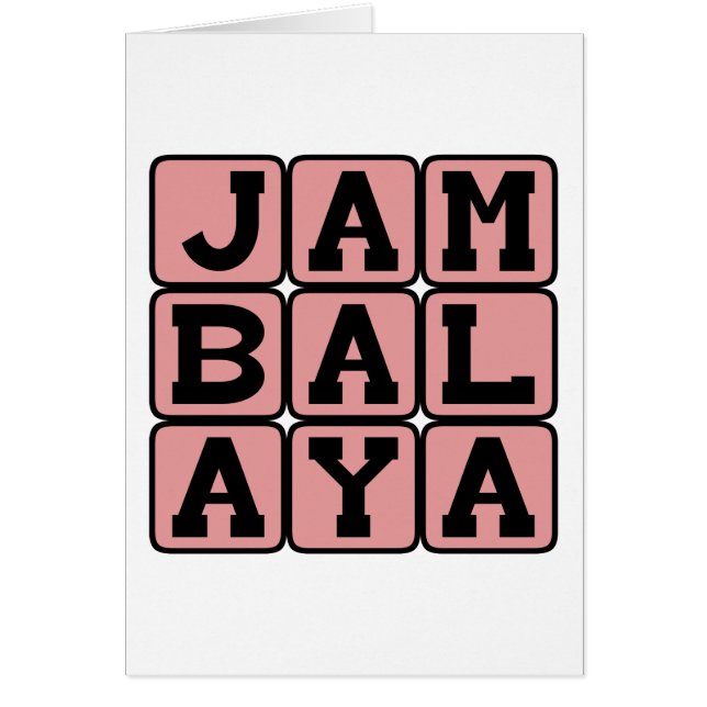 Jambalaya, cajun-sidodish hälsningskort (Framsidan)