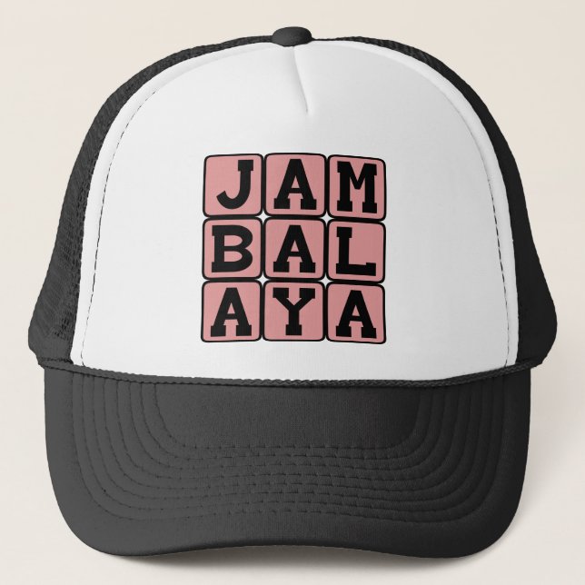 Jambalaya, cajun-sidodish keps (Framsida)