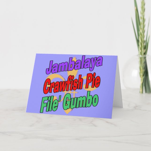 Jambalaya Kräftor Paj Cajun Dish Kort (Framsida)