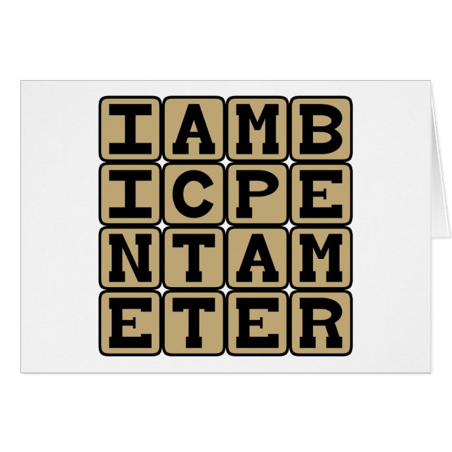 Jambisk Pentameter, Sonett Schema Hälsningskort (Framsidan Horizontal)