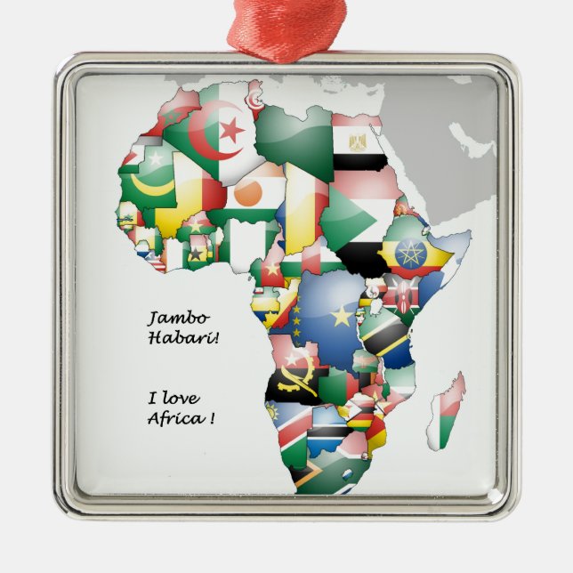 Jambo Habari Afrika! I KÄRLEK AFRIKA Julgransprydnad Metall (Framsidan)