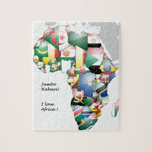 Jambo Habari Afrika! Jag älskar Afrika Pussel (Vertikal)