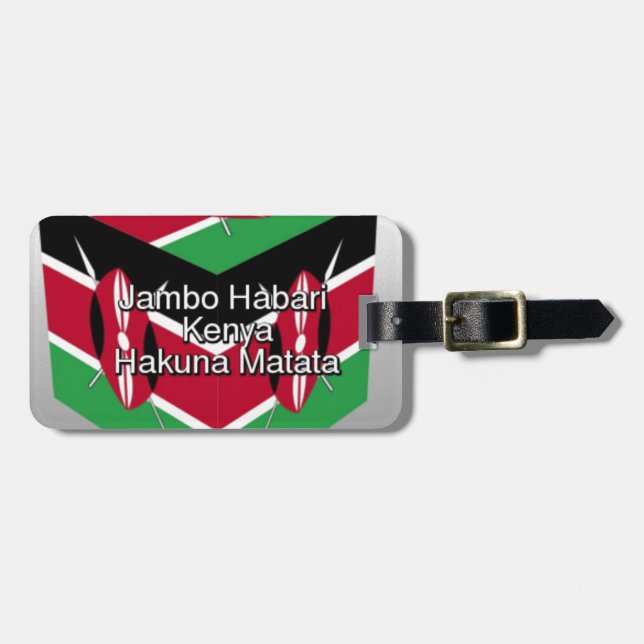 Jambo Habari! Kenya Hakuna Matata Bagagebricka (Horisontell Framsida)