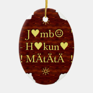 Jambo Hakuna Matata: African Art Print/Graphic Julgransprydnad Keramik