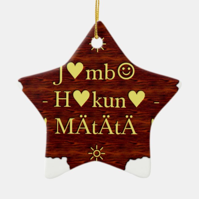 Jambo Hakuna Matata: African Art Print/Graphic Julgransprydnad Keramik (Framsidan)