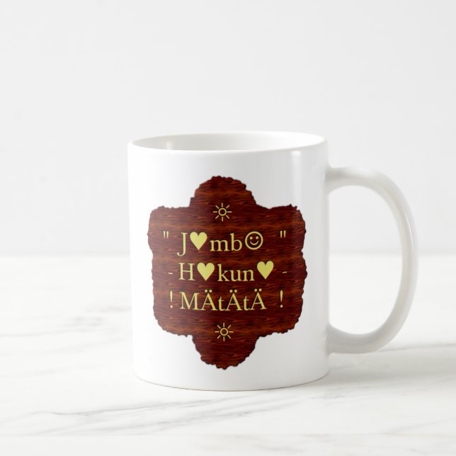 Jambo Hakuna Matata: African Art Print/Graphic Kaffemugg (Höger)