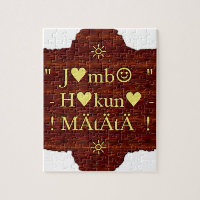 Jambo Hakuna Matata: African Art Print/Graphic Pussel (Vertikal)
