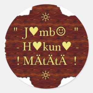Jambo Hakuna Matata: African Art Print/Graphic Runt Klistermärke