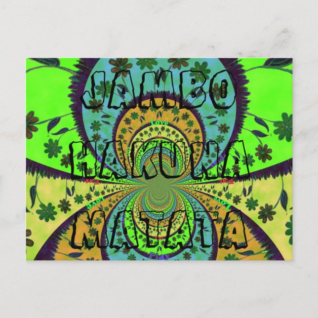 Jambo Hakuna Matata African Ethic Art Postcard Vykort (Framsida)