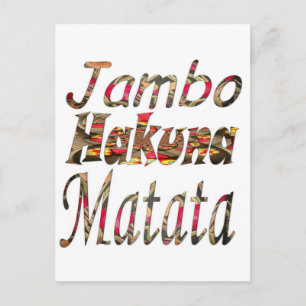 Jambo Hakuna Matata Afrikansk Vintage Konsttryck Vykort