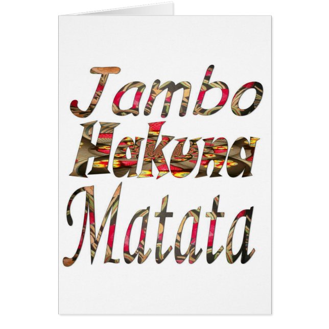Jambo! Hakuna Matata Hälsningskort (Framsidan)