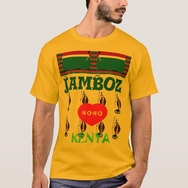 Jambo Hakuna Matata I kärlek Kenya XOXO T-Shirt (Framsida)