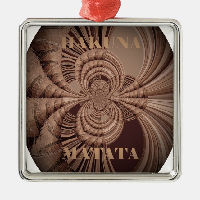 Jambo Hakuna Matata Kenya Giraffe Safari Woven Julgransprydnad Metall (Framsidan)