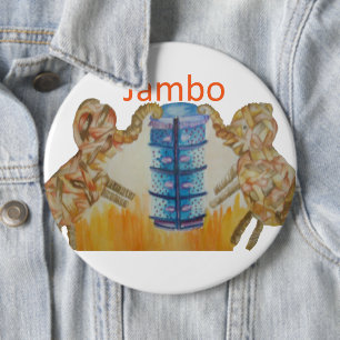 Jambo Jumbo African Kids Elephants Art Skriv ut Knapp