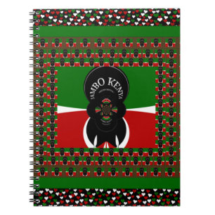 Jambo Kenya Art Skriv ut Anteckningsbok Med Spiral