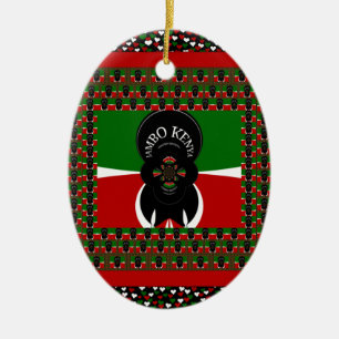 Jambo Kenya Art Skriv ut Julgransprydnad Keramik