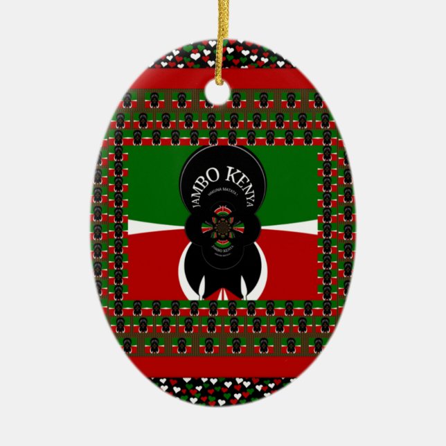 Jambo Kenya Art Skriv ut Julgransprydnad Keramik (Framsidan)